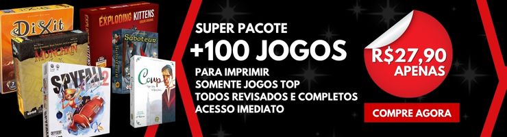 Banner Super Pack +100 Jogos de Tabuleiro para Imprimir - Somente 27,90